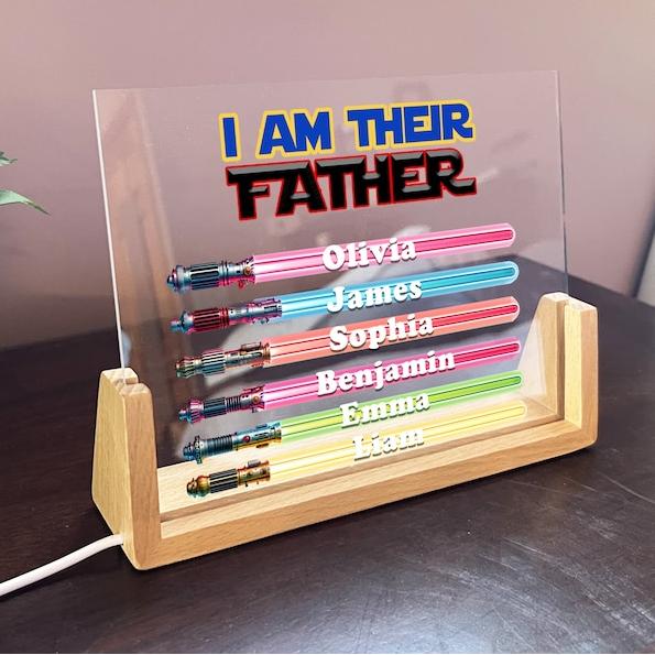Customized Lamp Lightsaber Sign Names, Best Dad Ever Gifts