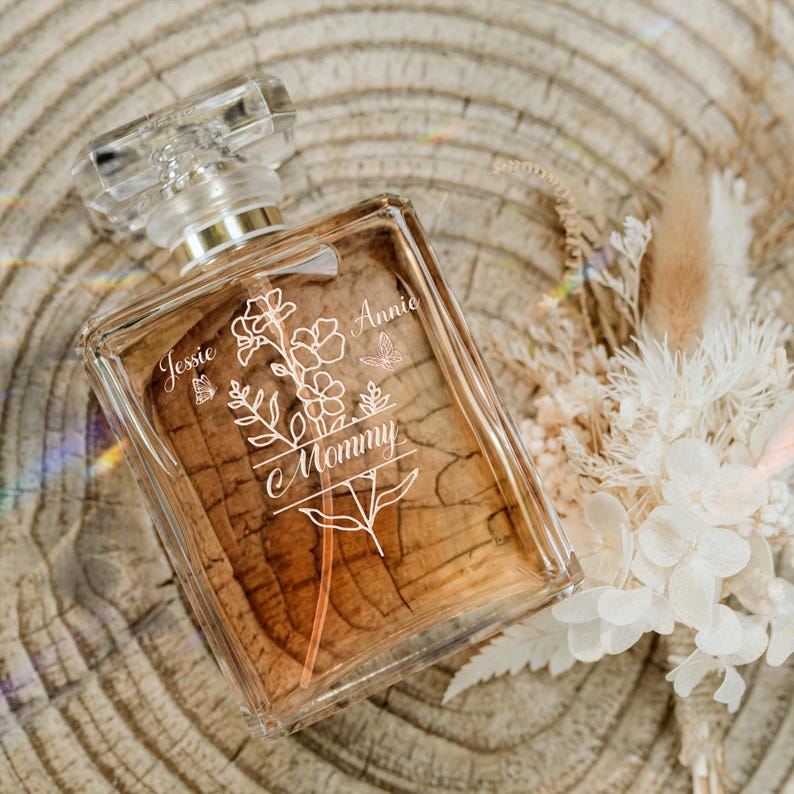 Custom Birthmonth Flower Perfume Bottle Gift for Mom
