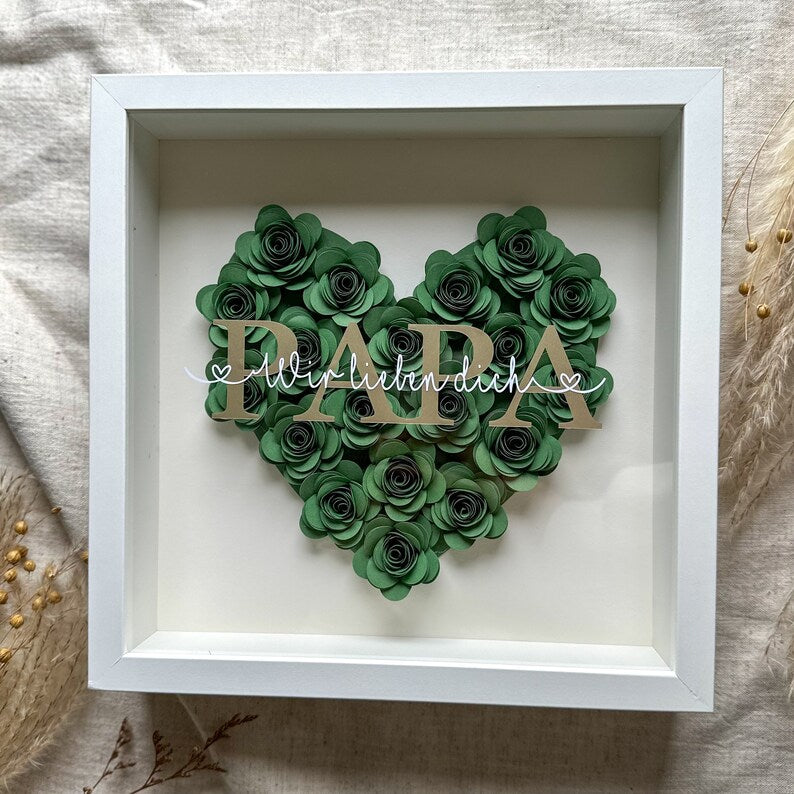 Dad picture frame flower shadow box | Personalized picture frame | Father's Day gift