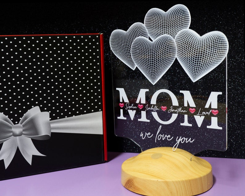 Custom 3D Led Night Light With Name, Mother Days Gifts For Mom