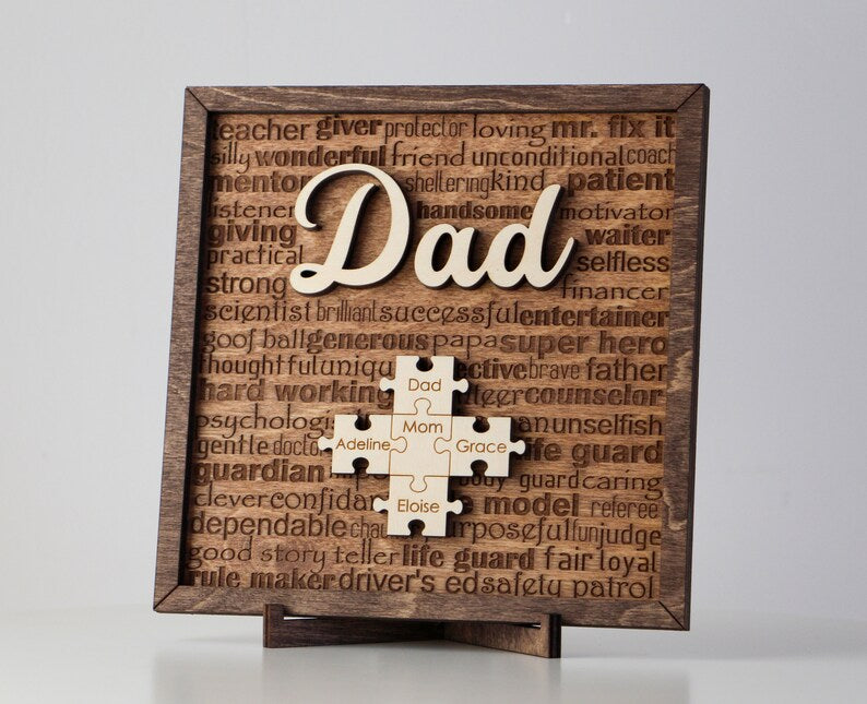 Custom Dad Puzzle Sign, Unique Gift For Fathers Day