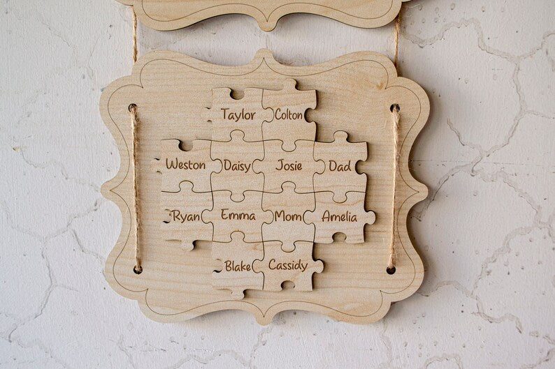 Custom You Are The Piece That Holds Us Together Mothers Day Wall Hanging Puzzle Sign, Mothers Day Gift Wall Decor
