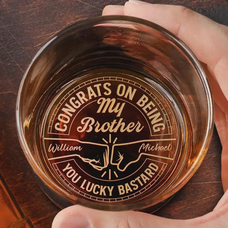 Personalized Engraved Whiskey Glass, Father's Day Gifts For Husband, Engraved Whiskey Glass