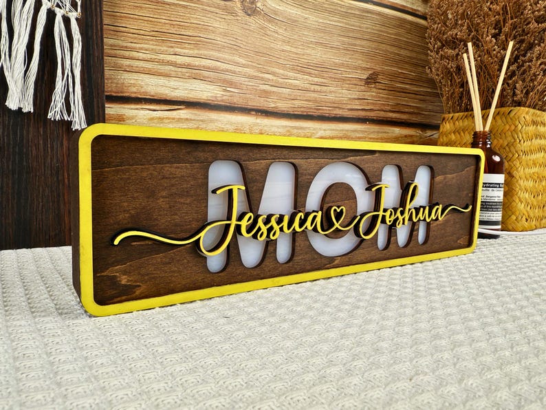 Custom Unique Night Light Gift For Mom From Kids Husband