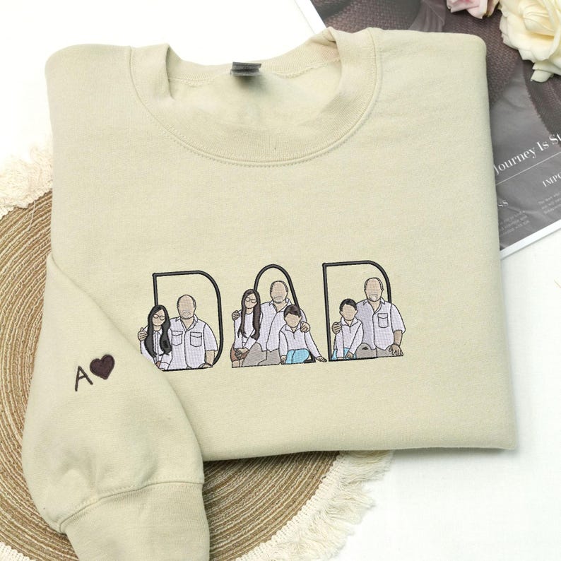 Custom Family Embroidered Sweatshirt – A Unique And Heartwarming Gift For Dad Or Mom