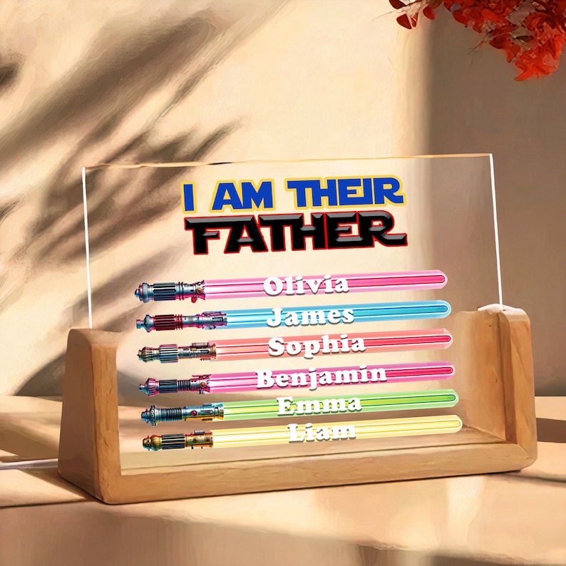 Customized Lamp Lightsaber Sign Names, Best Dad Ever Gifts