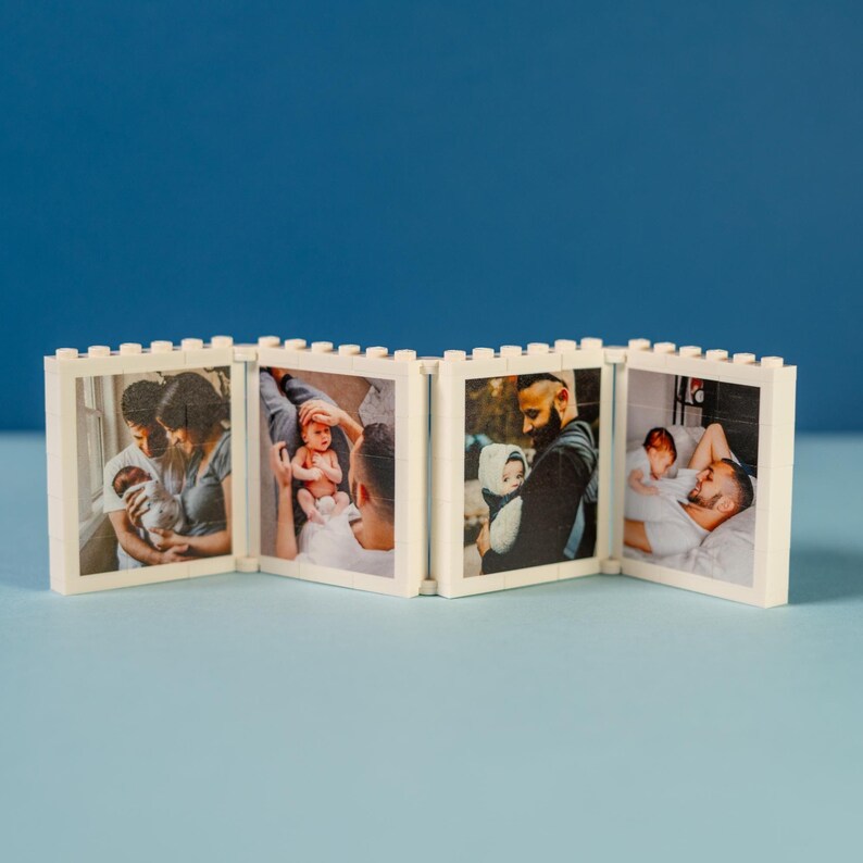 Personalised Fold-Out Daddy & Me Brick Photo Block Gift Mini Photo Album Keepsake Gift For Dad