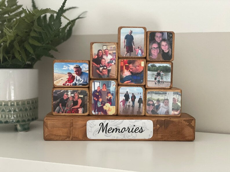 Stacking Photo Blocks Set - Photo Gift Wooden Photo Block