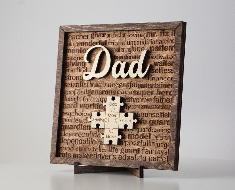 Custom Dad Puzzle Sign, Unique Gift For Fathers Day