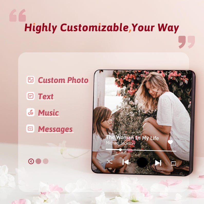 Custom Mom Gifts Fridge Magnet Play Song - Personalized Music Gifts For Mother With Photo And Text