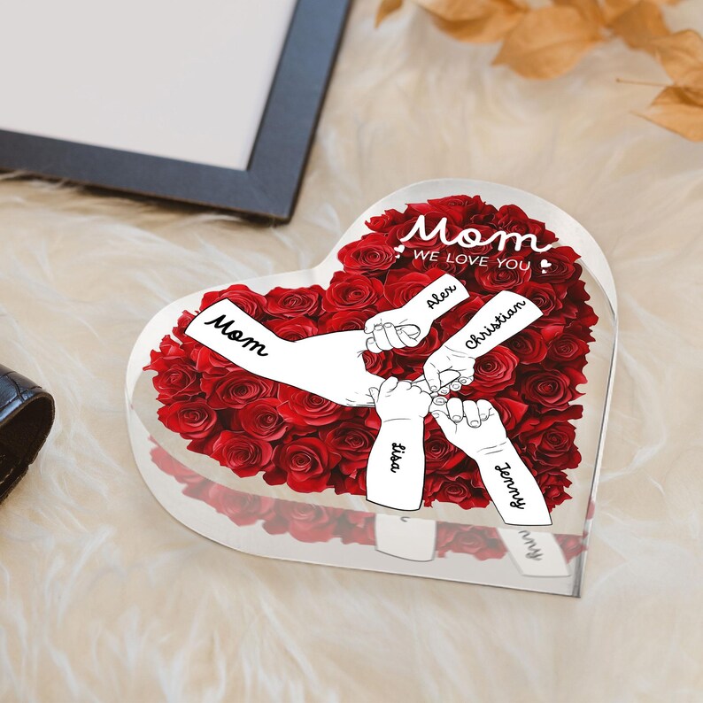 Custom Holding Mom Hands Acrylic Plaque, Mothers Day Gift