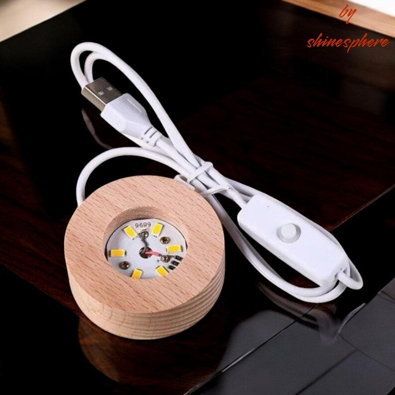 Customized 3d Printed Crystal Ball Moon Phase Night Light For Mom, Mother's Day Gift