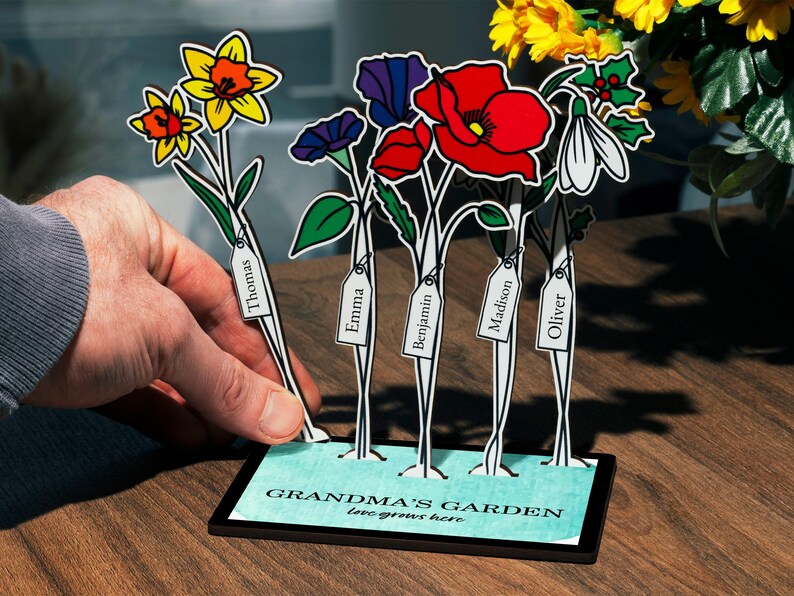 Custom Grandmas Garden Birth Flower Mom Gifts From Daughter