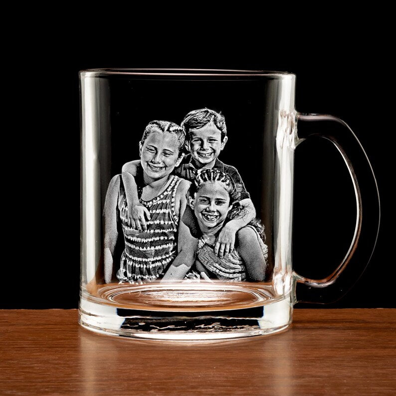 Custom Father's Day Gift For Dad, Engrave Your Favorite Photo On Whiskey Glass