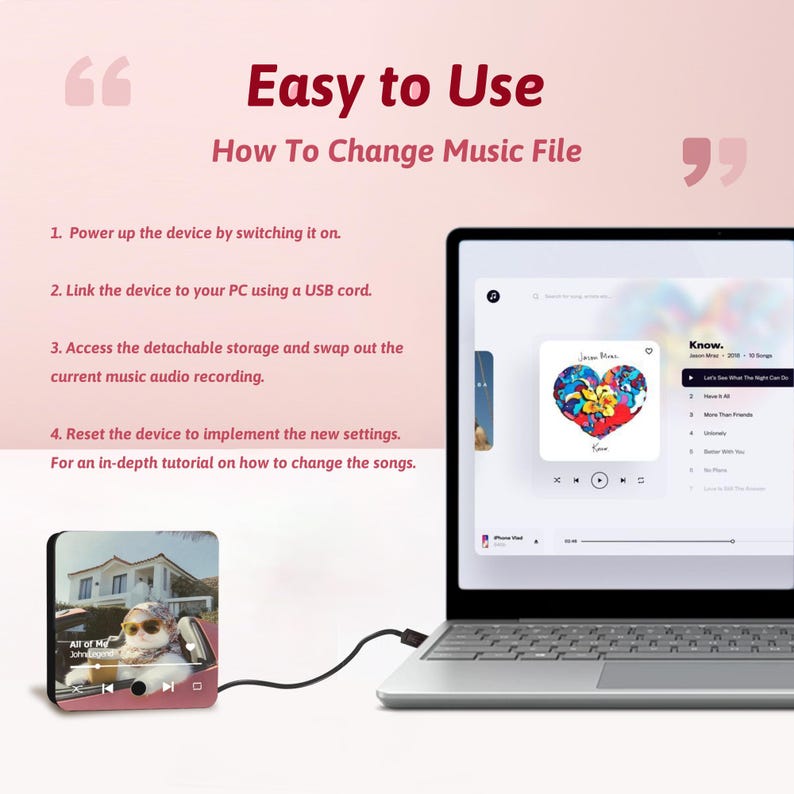 Custom Mom Gifts Fridge Magnet Play Song - Personalized Music Gifts For Mother With Photo And Text