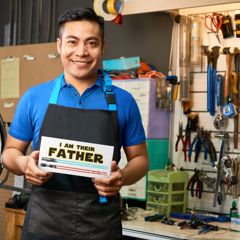“I Am Their Father Dad” lightsaber Kids Name Sign Gifts, Personalized Gifts for Dad