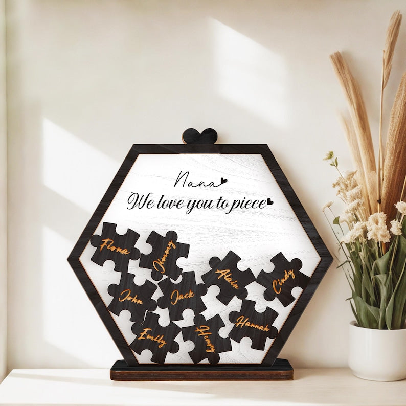 Personalized Puzzle Name Magnet Fridge Decor With Grandchildren's Names,Mothers Day Gift