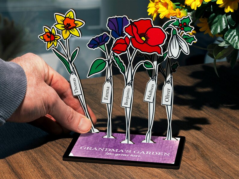 Custom Grandmas Garden Birth Flower Mom Gifts From Daughter