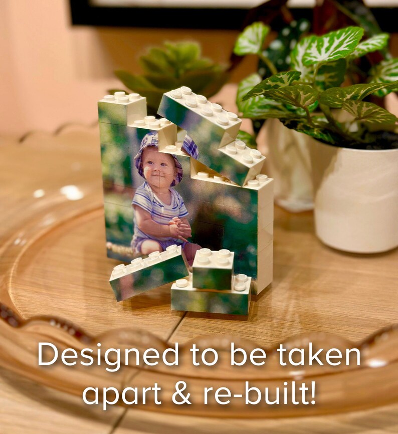 Personalised Fold-Out Daddy & Me Brick Photo Block Gift Mini Photo Album Keepsake Gift For Dad