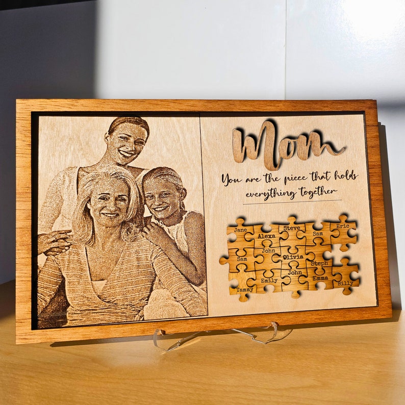 Custom Mother's Day Puzzle Sign Photo Frame Gift