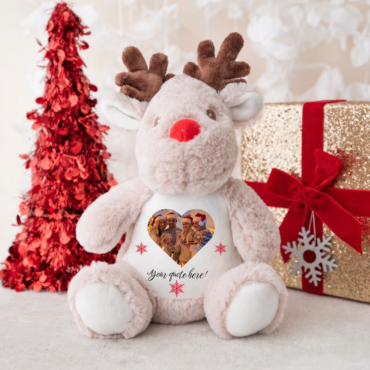 Personalized Christmas Teddy Bear Plush – Custom Name Keepsake for Couples & Loved Ones
