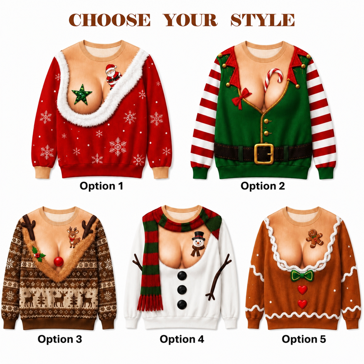 Custom Fun & Novelty Women's Santa Sweatshirt – Humorous Christmas Party Gift for Adults & Matching Couples' Sweatshirts