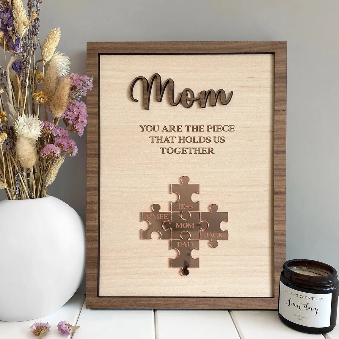 Custom Mom Wooden Puzzle Sign Gift For Mother's Day