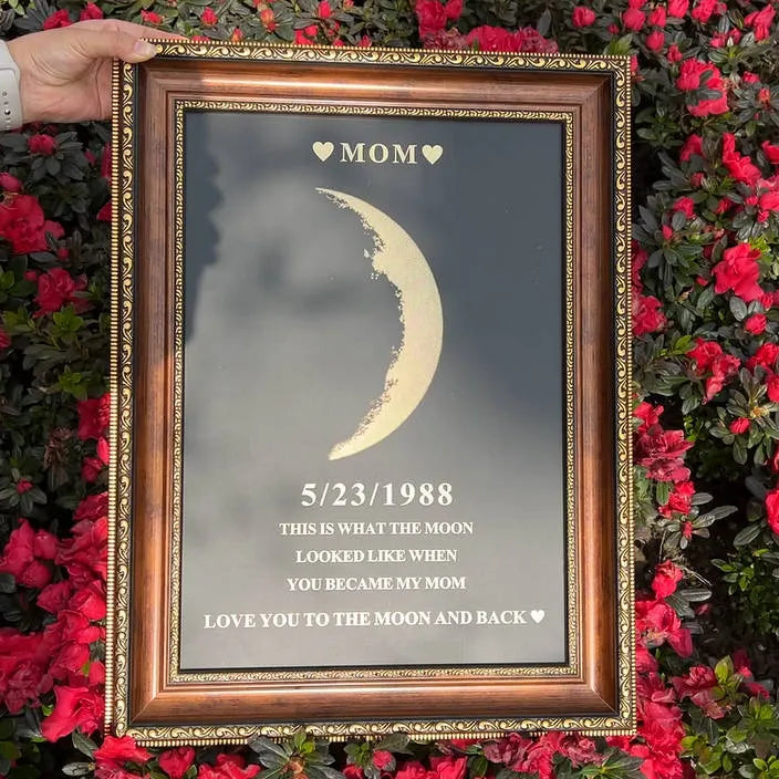 Custom Moon Art Frame/ REAL MOON PHASE - For Memory Gift