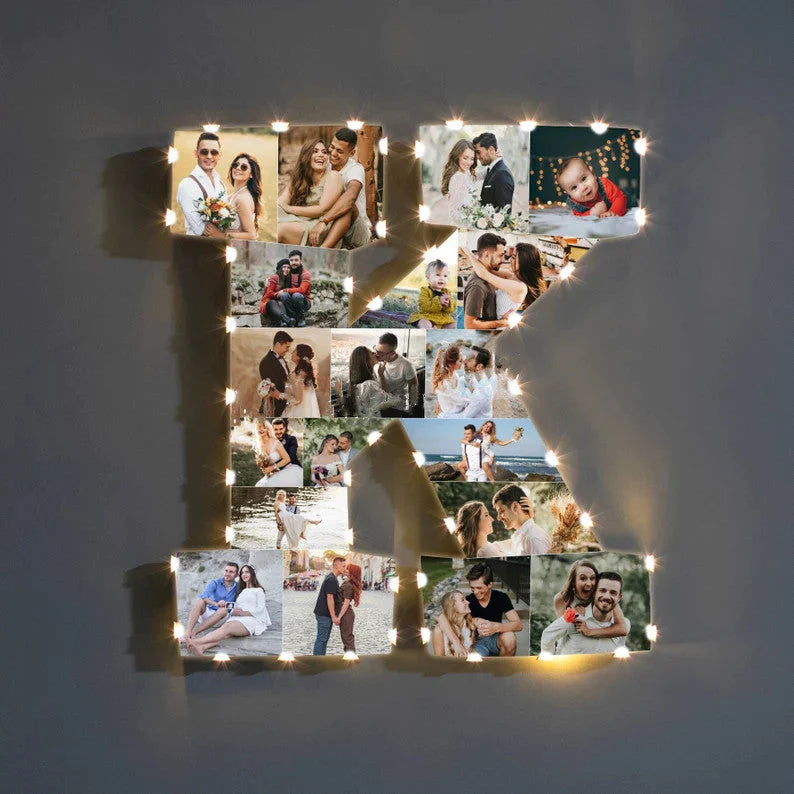 ✨Personalized Letter Photo Collage Lamp Letter V