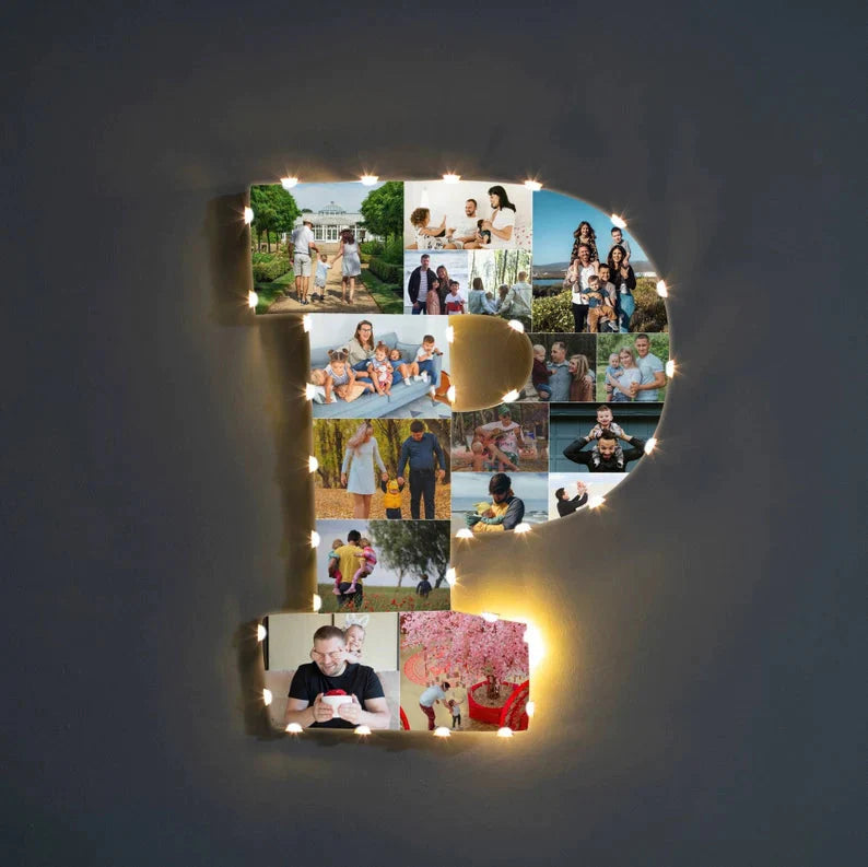 ✨Personalized Letter Photo Collage Lamp Letter V