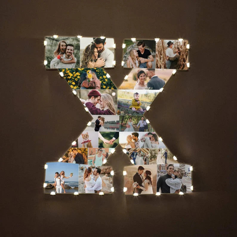 ✨Personalized Letter Photo Collage Lamp Letter X