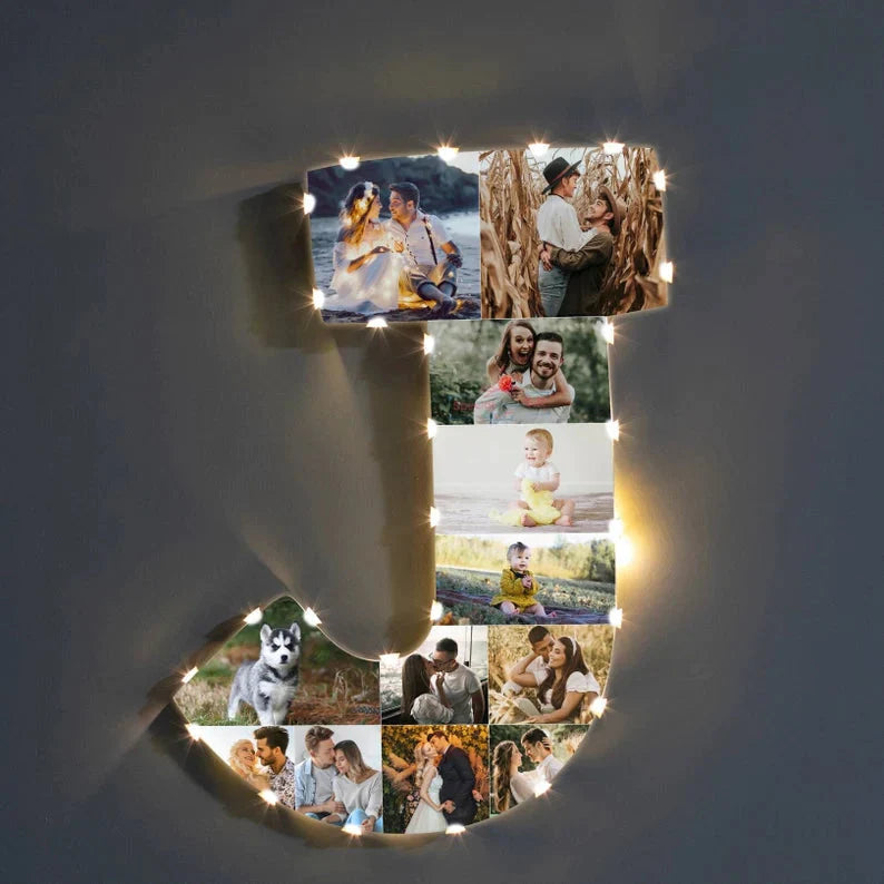 ✨Personalized Letter Photo Collage Lamp Letter V