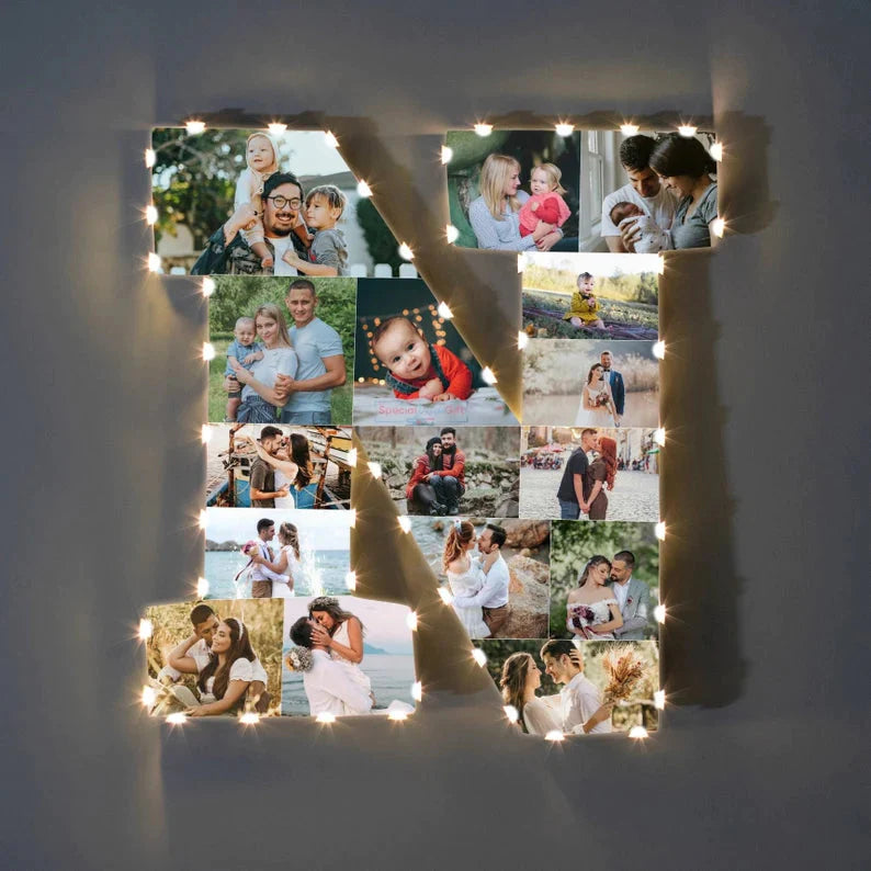 ✨Personalized Letter Photo Collage Lamp Letter V