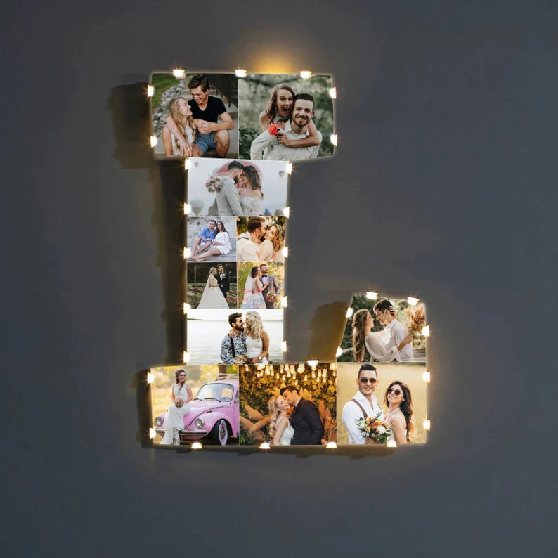 ✨Personalized Letter Photo Collage Lamp Letter V