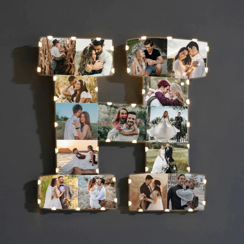 ✨Personalized Letter Photo Collage Lamp Letter V