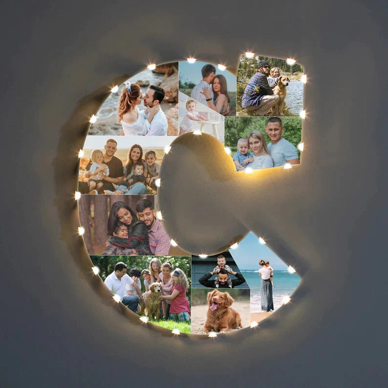 ✨Personalized Letter Photo Collage Lamp Letter V
