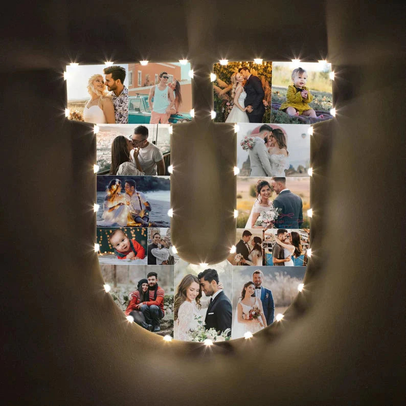 ✨Personalized Letter Photo Collage Lamp Letter V