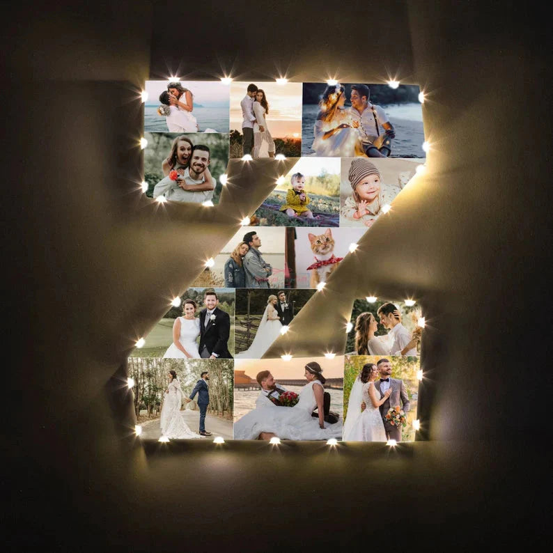 ✨Personalized Letter Photo Collage Lamp Letter V