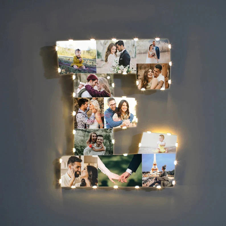 ✨Personalized Letter Photo Collage Lamp Letter U
