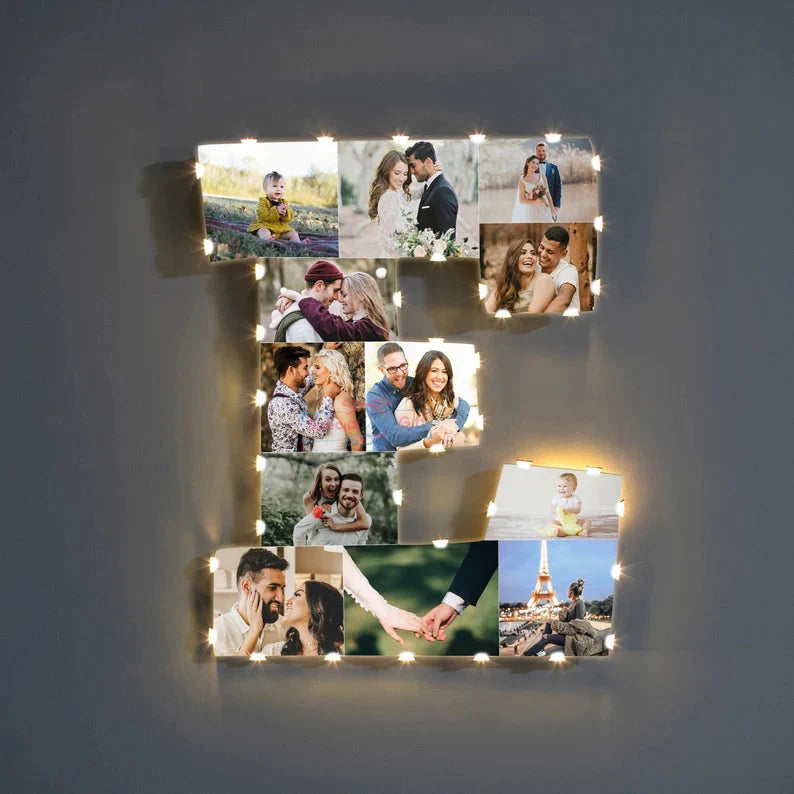 ✨Personalized Letter Photo Collage Lamp Letter V