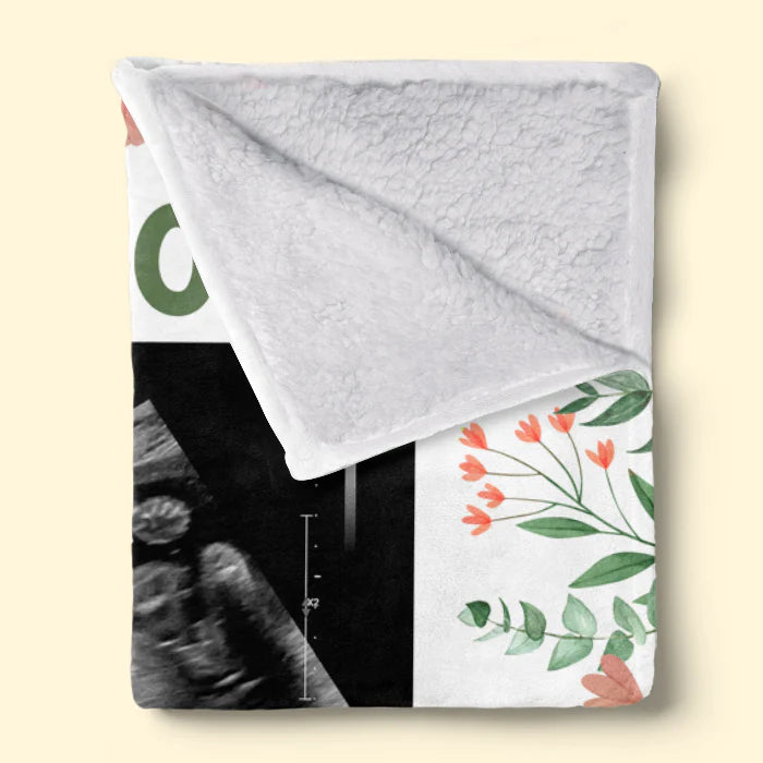 Baby B-ultrasound Photo Blanket, First Mom Gift ,Personalized Custom Baby Blanket