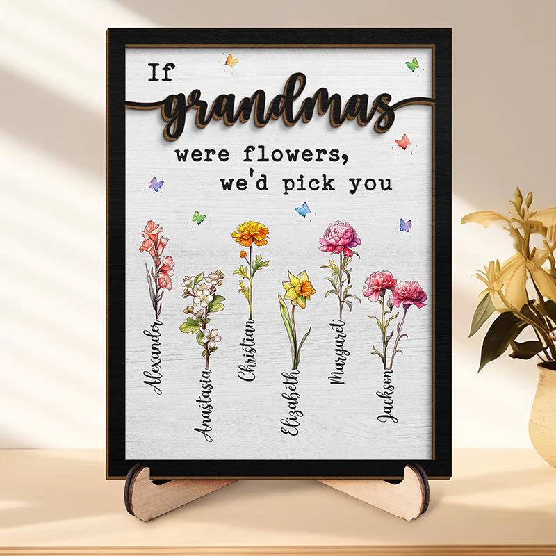 A Mother’s Love Is Like A Flower, It Never Fades Away - Family Personalized Wooden Plaque- Mother's Day Gift