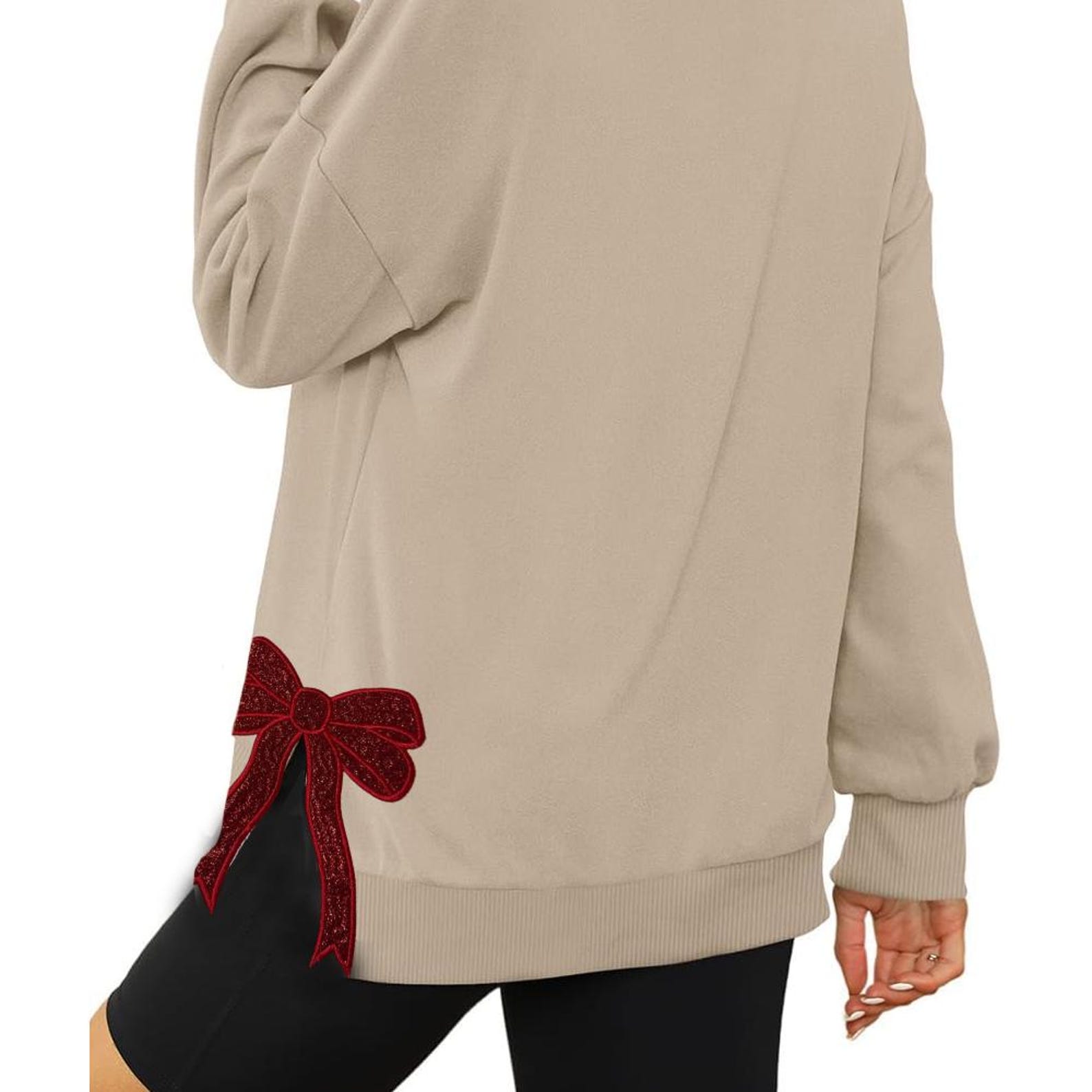 Custom Embroidery Glitter Side Bow Mama Sweatshirt
