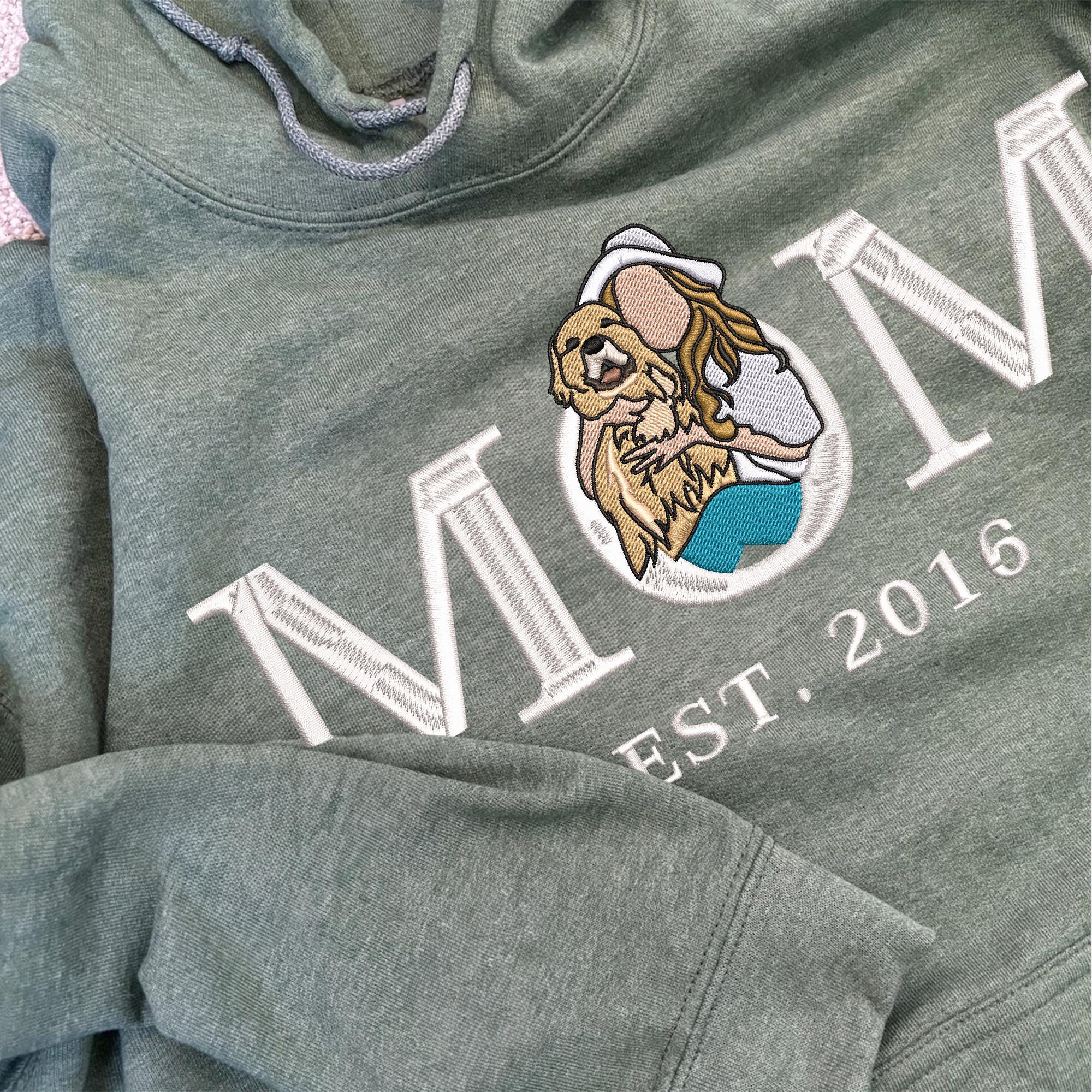Customised Mum Embroidered Sweatshirt Personalised Mum Portrait Mother's Day