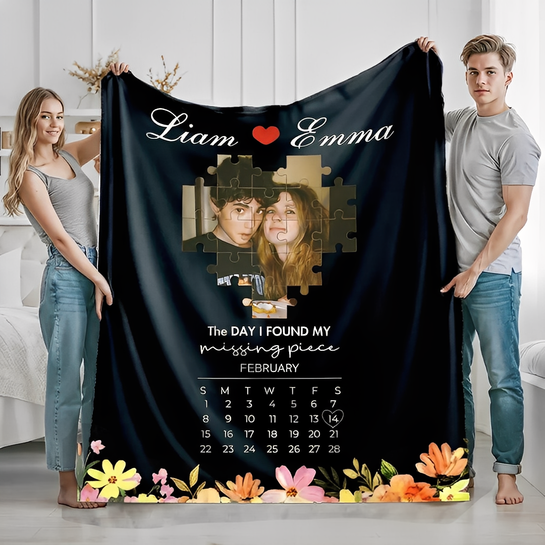 The Day I Found My Missing Piece Blanket Photo Blanket For Couple