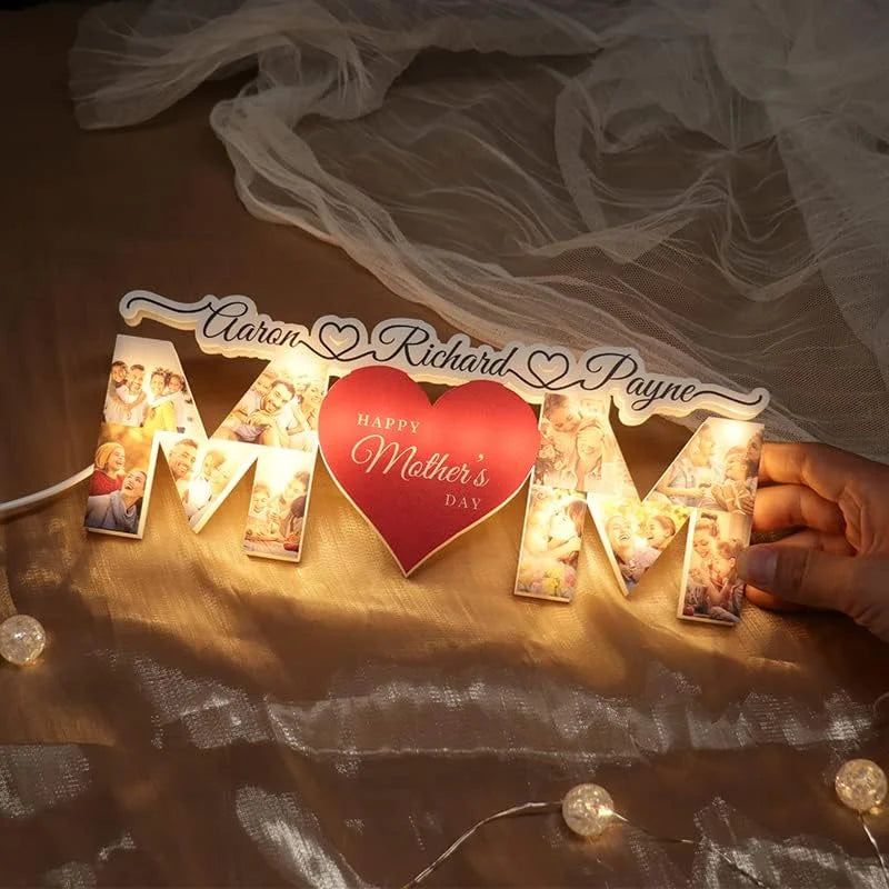 Personalized Photo Letter Night Light Acrylic Lamp Mother's Day Gift