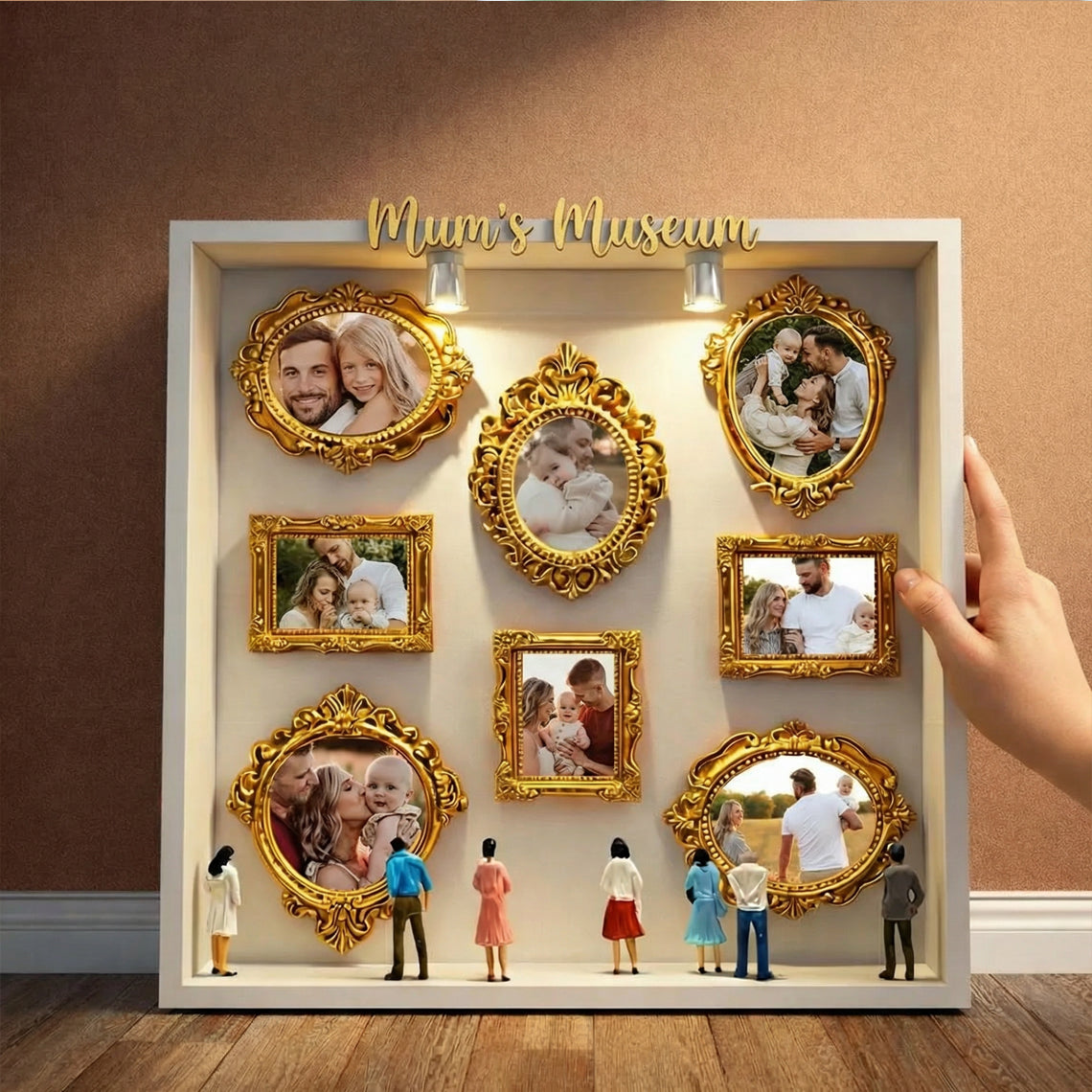 Personalized Mom's Memory Museum Photo Frame with Light, DIY Mini Museum Frame Box,Mother's Day Gift
