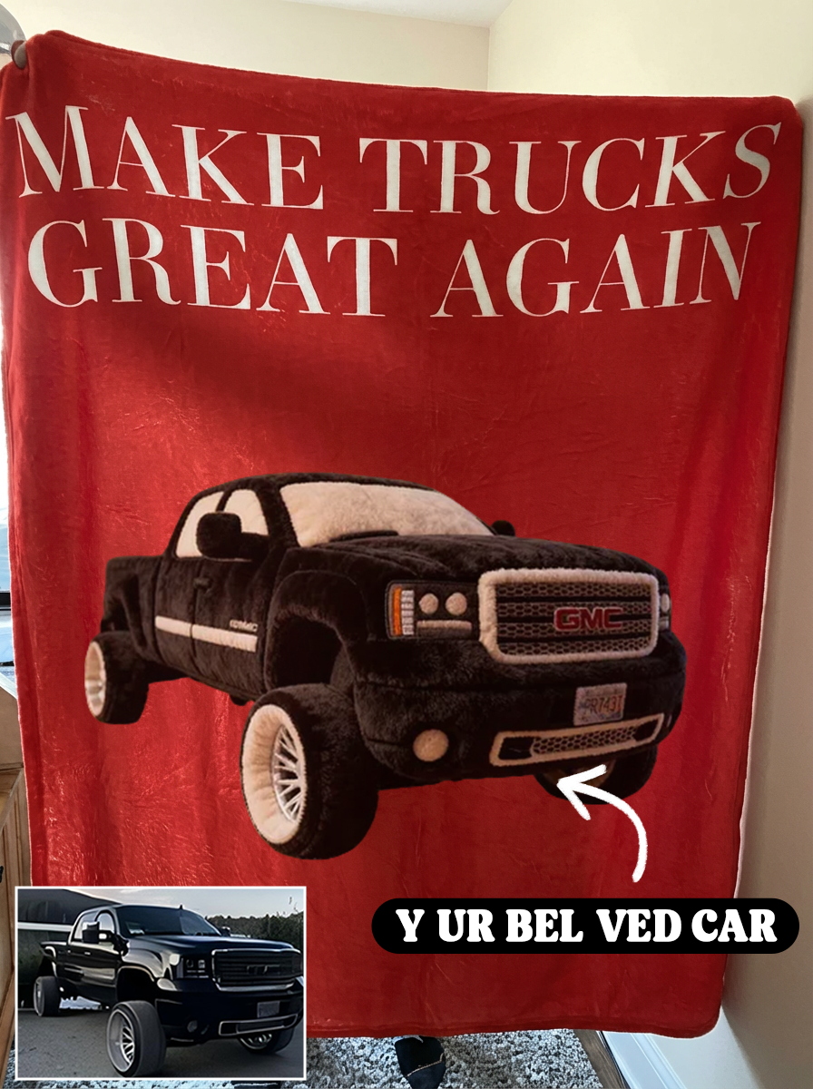 Make Trucks Great Again Custom Truck Fleece Blanket