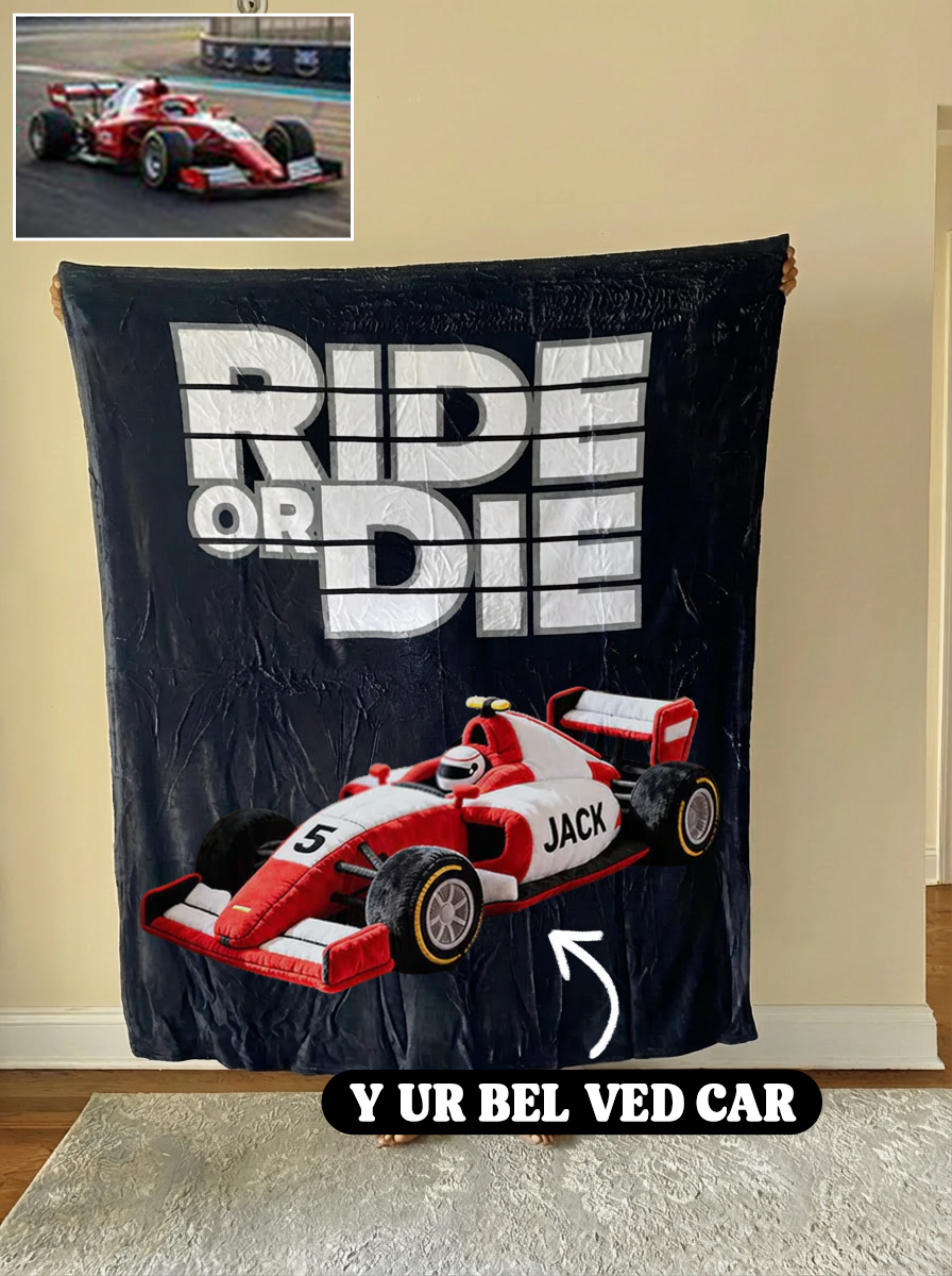 Ride or Die Custom Car Fleece Blanket