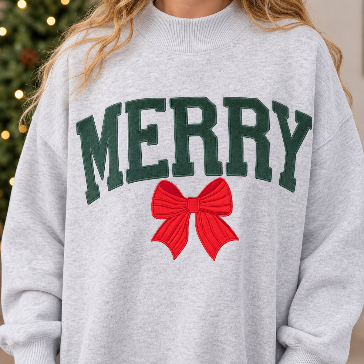 Custom Velvet Mock Neck Sweatshirt — Personalized Text, Cozy Holiday Top